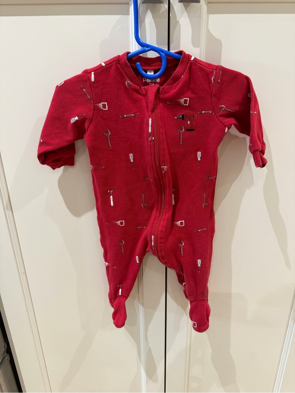 Pekkle 3m Red construction Footed Sleepwear